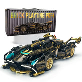 Lamborghini V12 Black Sports Car MOC Building Kits, 1:14 Car Model for Boys Men, 1124Pcs - BAV BRICK